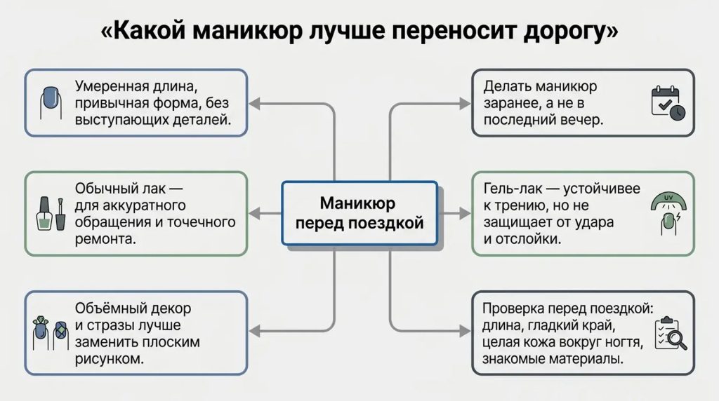 Какой маникюр лучше переносит дорогу